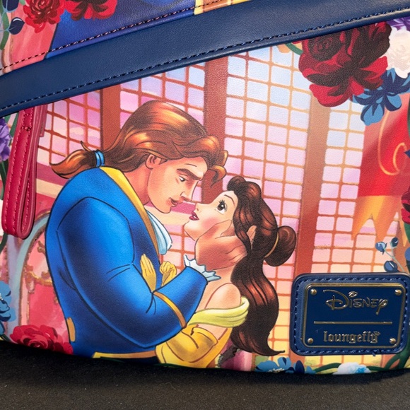 Loungefly Beauty and the Beast Backpack - Yellow and Blue - Picture 2 of 11